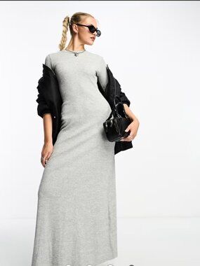 Asos maxi gray bodycon dress